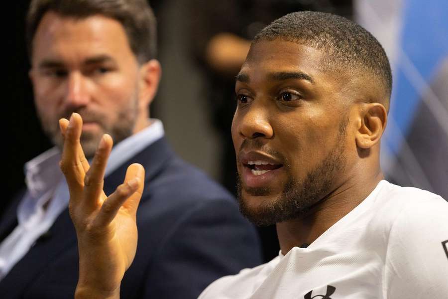 Anthony Joshua speaks to the media ahead of his bout with Jermaine Franklin on April 1st