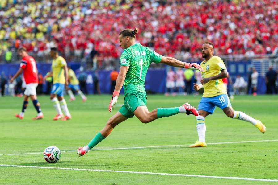 Orjan Nyland in action against Brazil