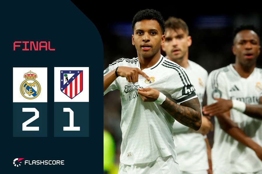 Rodrygo señala el escudo al marcar su gol