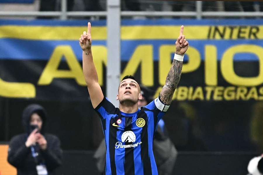 Lautaro celebra un gol del Inter.