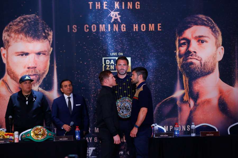 Canelo and Jack Ryder face off before the fight on Saturday