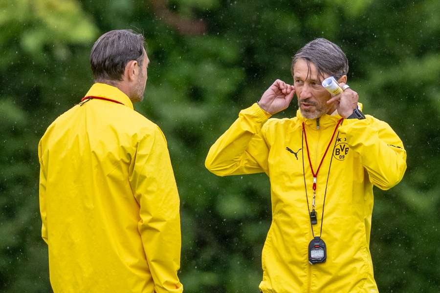 Niko Kovac (r.) und sein Bruder Robert im BVB-Training