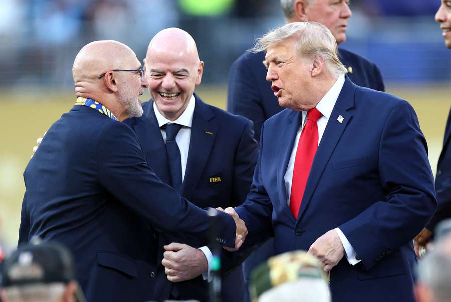 Infantino während der Zeremonie nach dem WM-Finale Infantino während der Zeremonie nach dem WM-Finale