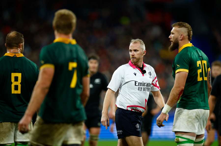 Barnes refereeing the World Cup final in Paris