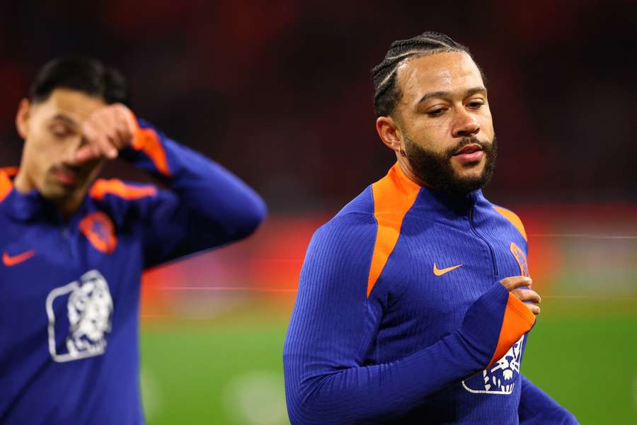 Memphis Depay in training Memphis Depay in training