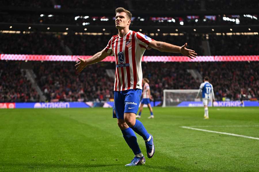 Sorloth celebrates goal