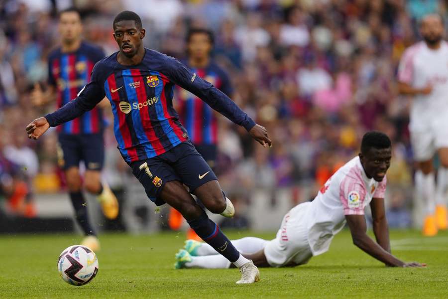 Ousmane Dembele in het shirt van FC Barcelona