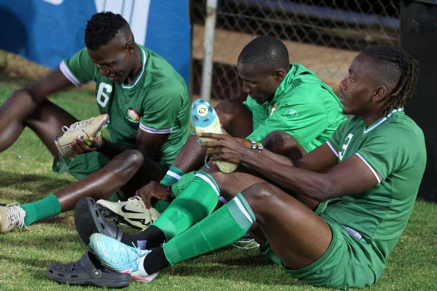 Kenya's players in South Africa ahead of the match with Namibia