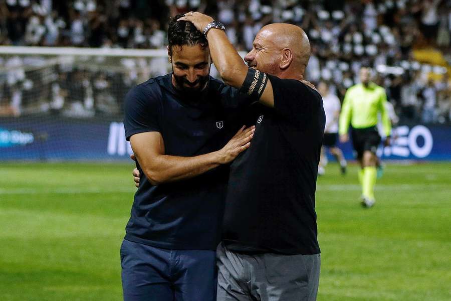 Rúben Amorim com José Mota, treinador do Farense