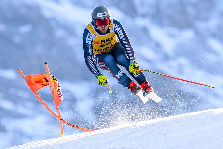 Aleksander Aamodt Kilde competes in the Super-G of the men's World Cup in Wengen
