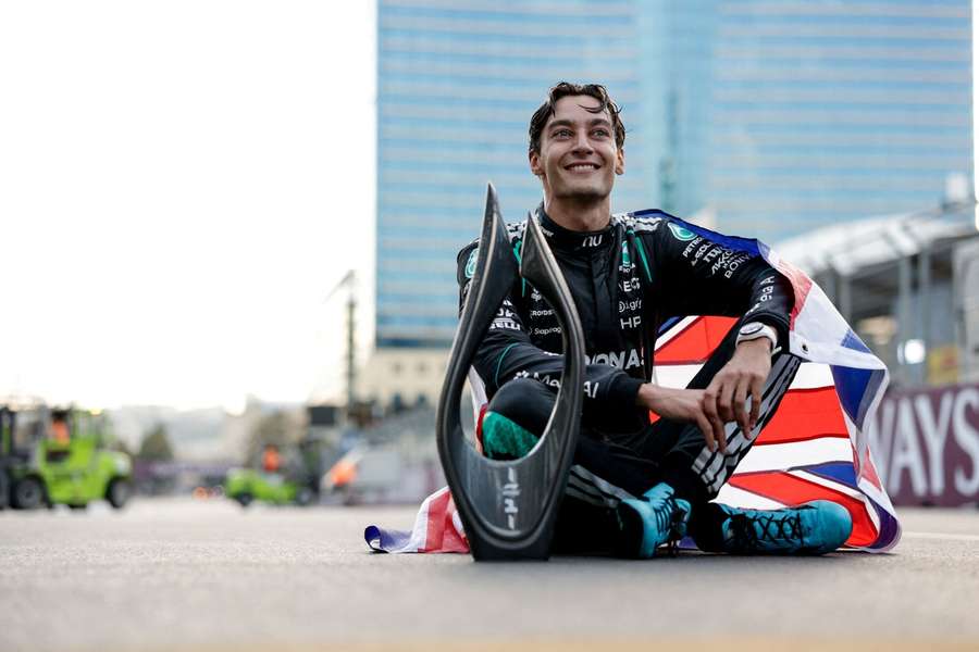 George Russell after winning the 2026 Azerbaijan Grand Prix George Russell after winning the 2026 Azerbaijan Grand Prix