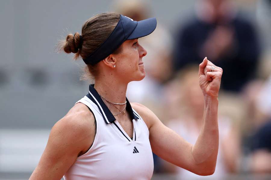 Elina Svitolina celebrates win