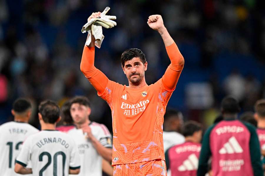 Courtois celebra la victoria