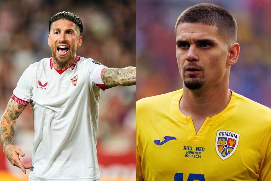 Sergio Ramos (Sevilla) și Răzvan Marin (Cagliari)