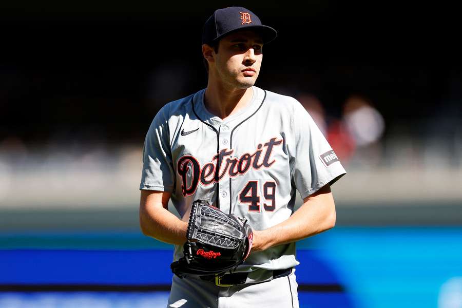 Detroit Tigers pitcher Alex Faedo on the mound during a game against the Minnesota Twins (2024)