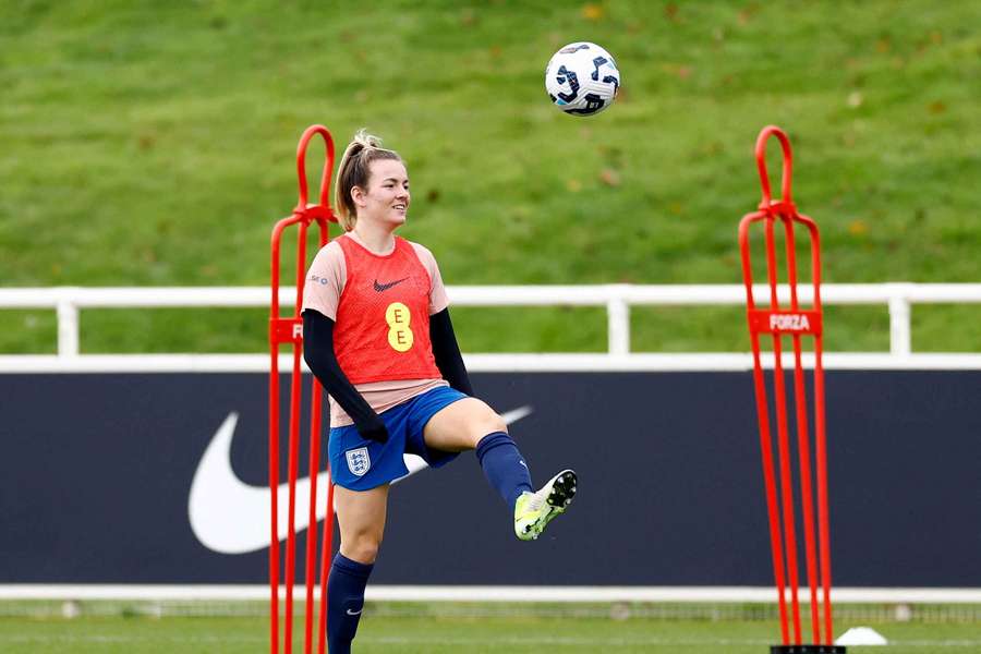England's Lauren Hemp during training