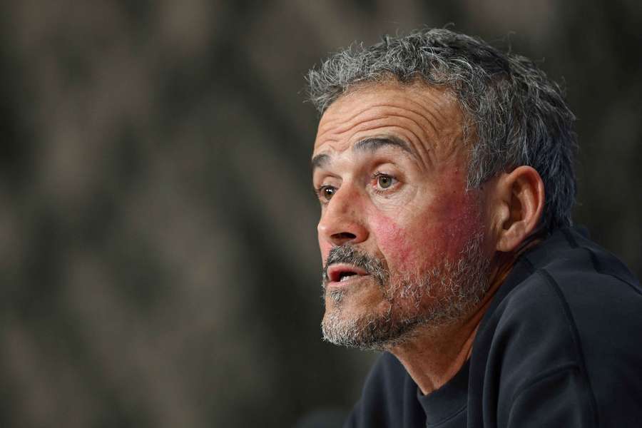 Paris Saint-Germain coach Luis Enrique during his press conference
