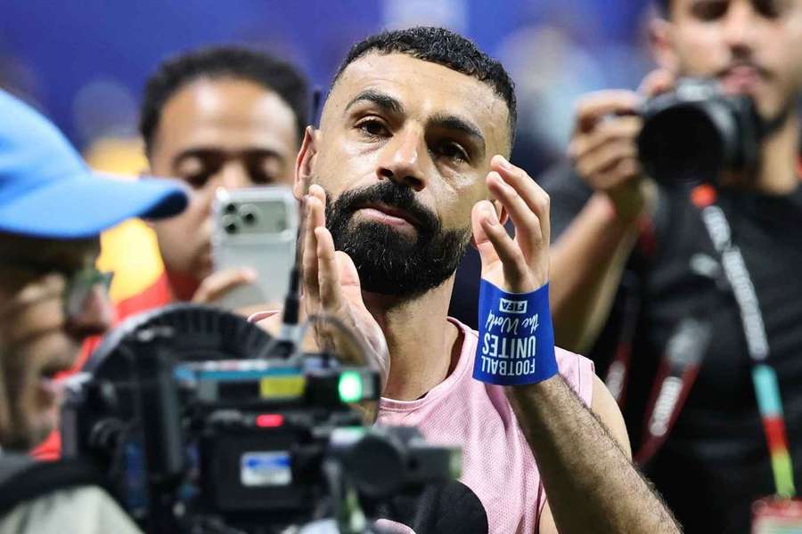 Egypt's Mo Salah applauds supporters after losing to Argentina Egypt's Mo Salah applauds supporters after losing to Argentina