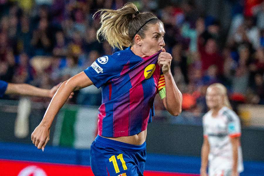 Alexia, celebrando el primer gol del partido