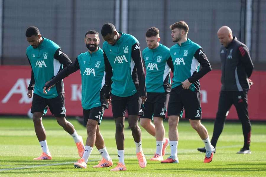 Liverpool prepare for a training session ahead of their Champions League fixture against Galatasaray