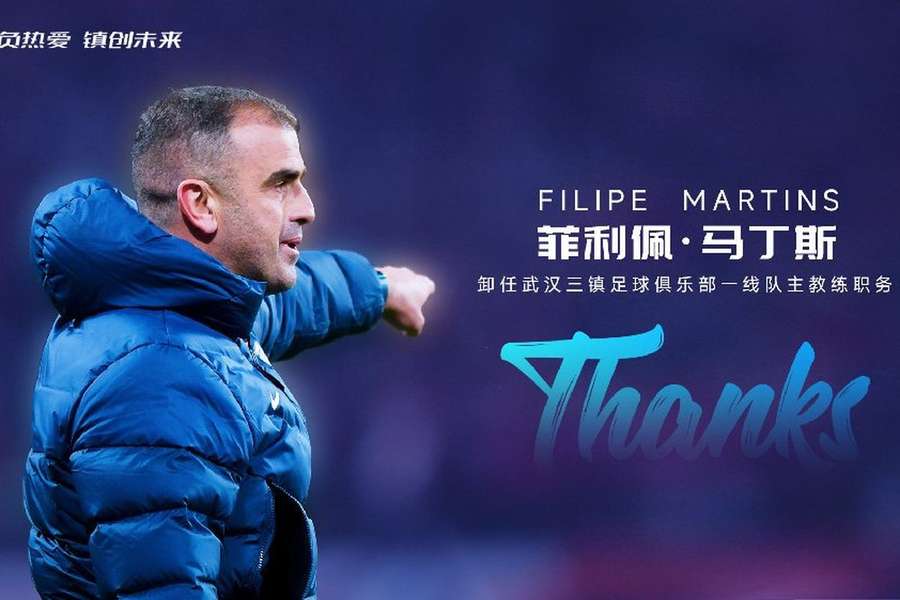 Filipe Martins esteve três meses no Wuhan Three Towns