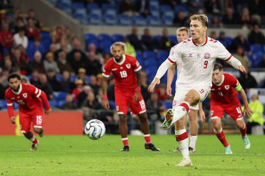 Denmark's Rasmus Hojlund scores their first goal from the penalty spot scores their first goal from the penalty spot Denmark's Rasmus Hojlund scores their first goal from the penalty spot scores their first goal from the penalty spot