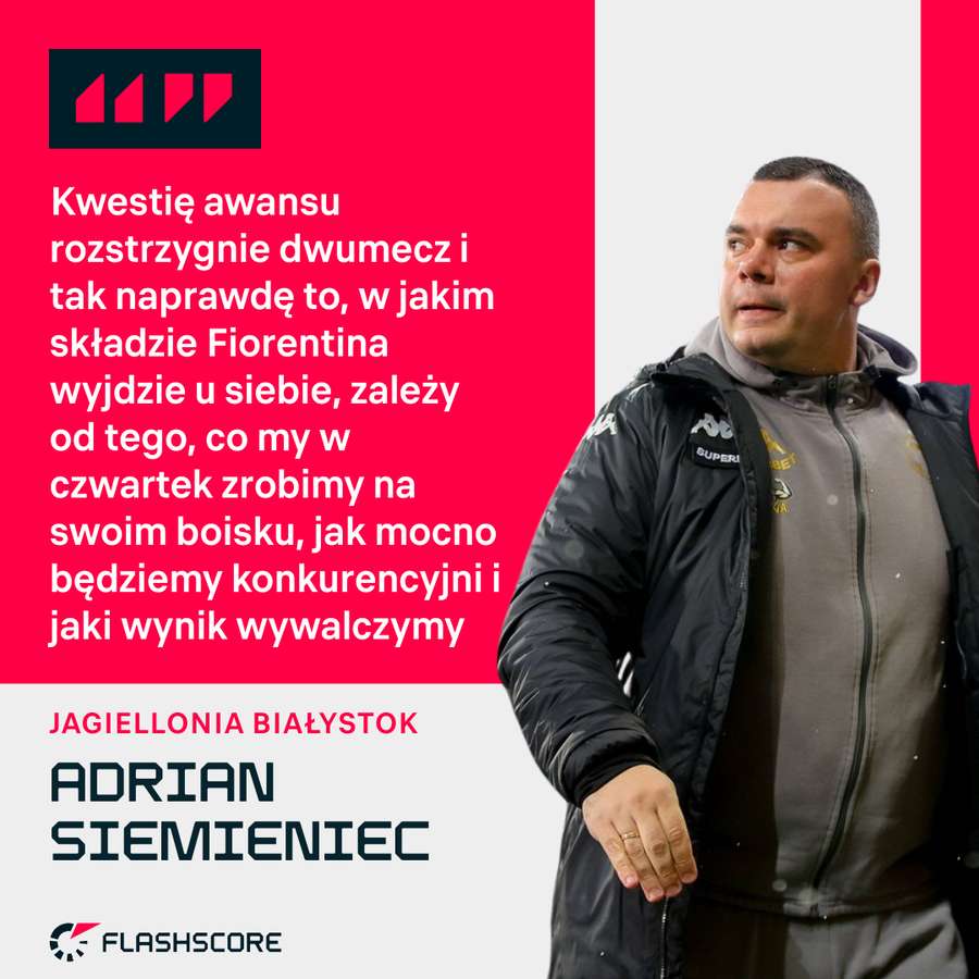 Adrian Siemieniec przed meczem z Fiorentiną w Białymstoku