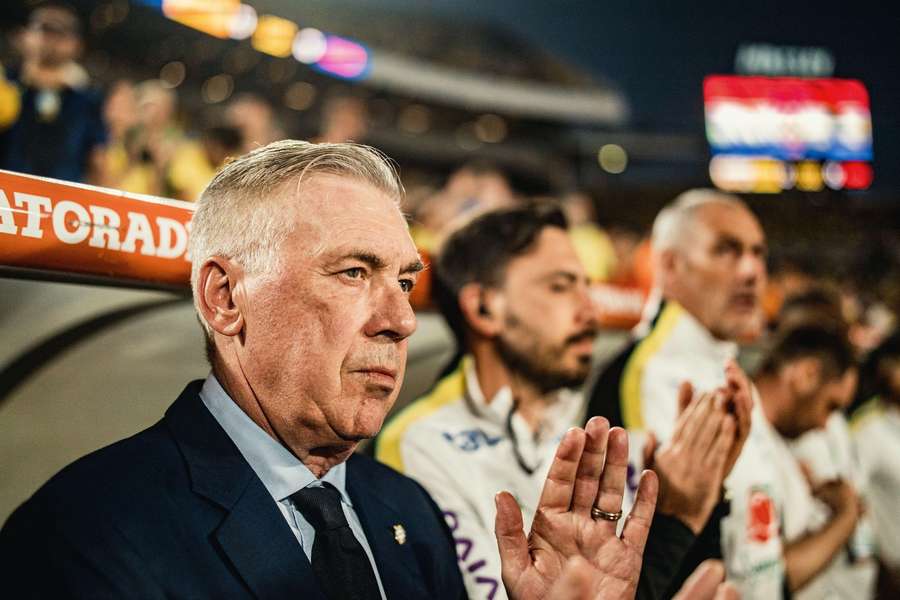 Carlo Ancelotti, durante el amistoso entre Brasil y Croacia
