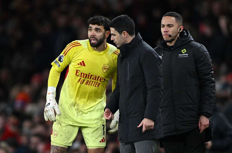 David Raya z Arsenalu i Mikel Arteta David Raya z Arsenalu i Mikel Arteta