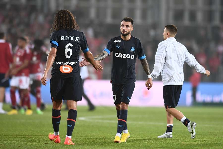 Guendouzi et Clauss le 14 août lors du match face à Brest.