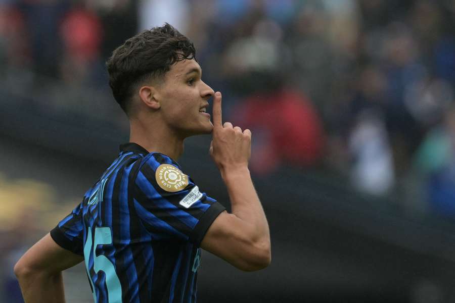 Inter Milan's Valentin Carboni celebrates scoring his team's second goal against Urawa Reds