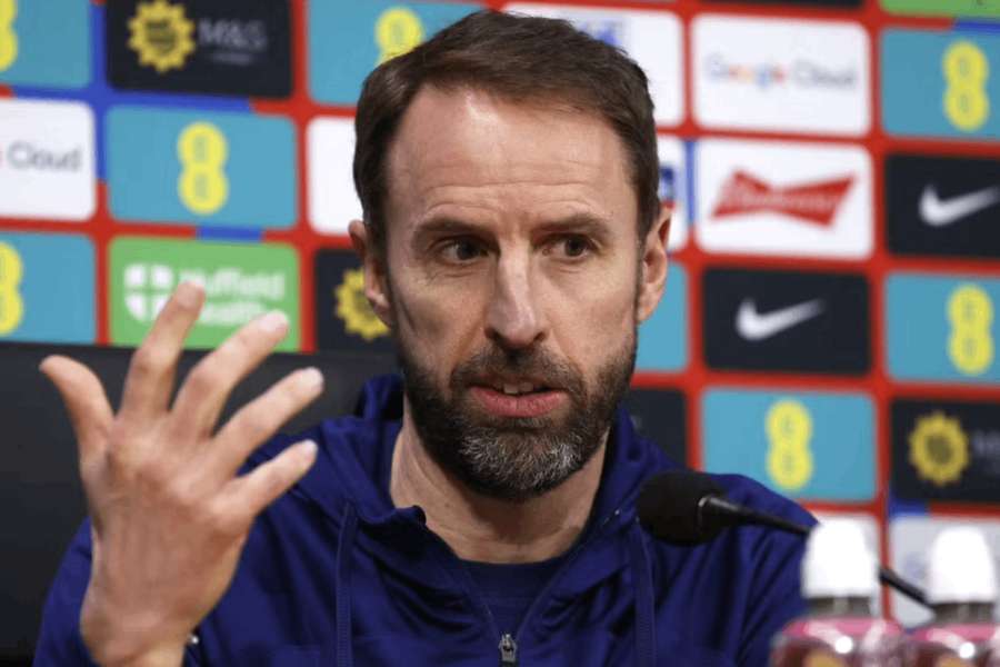 Southgate počas tlačovej konferencie pred duelom s Talianskom.