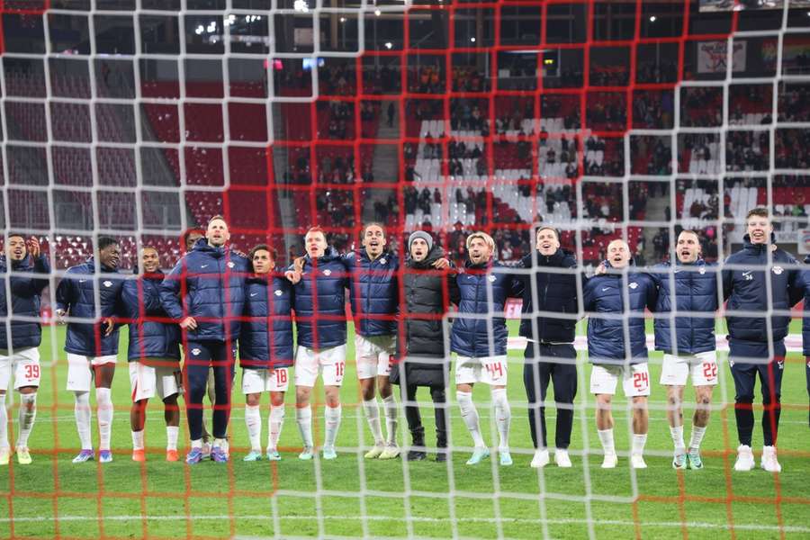 Los jugadores del Leipzig celebran su victoria contra el Hoffenheim