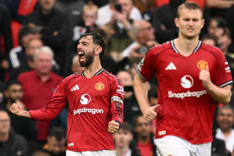 L'esultanza di Bruno Fernandes