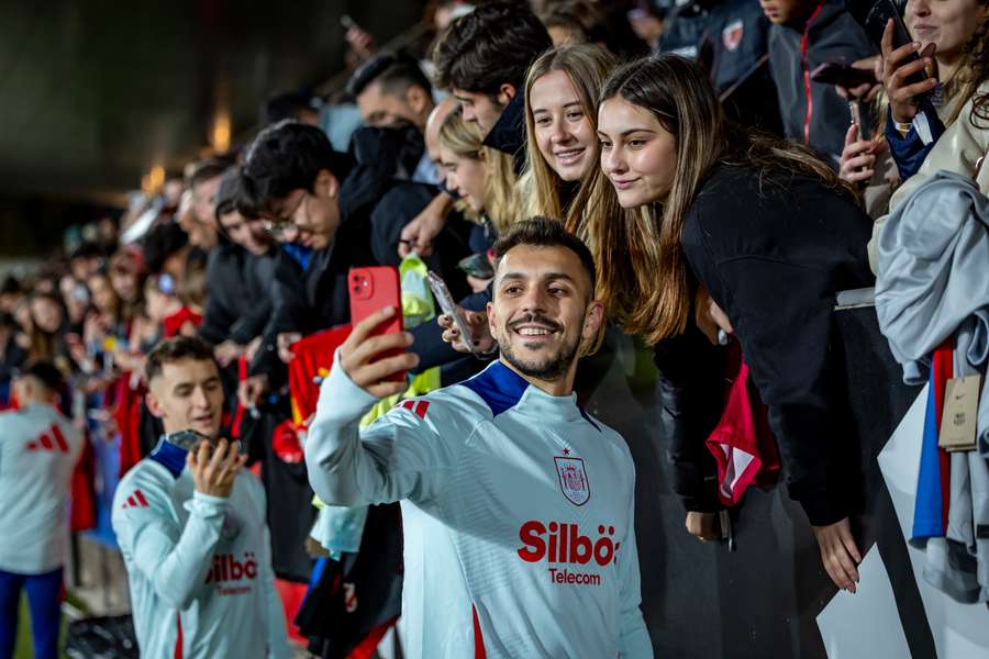 Los selfies fueron protagonistas al final del entrenamiento