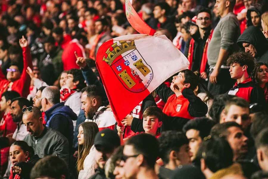 Adeptos do SC Braga no apoio à equipa