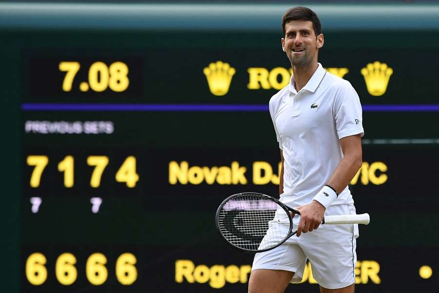 Novak Djokovic negou dois match points na final de Wimbledon de 2019.