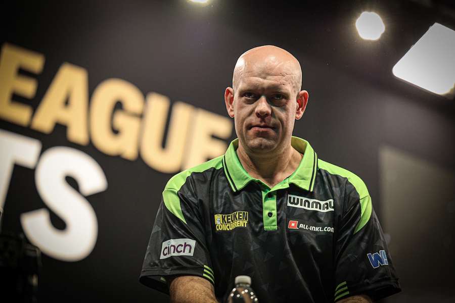 Michael van Gerwen during Night 2 of the Premier League in Antwerp, Belgium Michael van Gerwen during Night 2 of the Premier League in Antwerp, Belgium