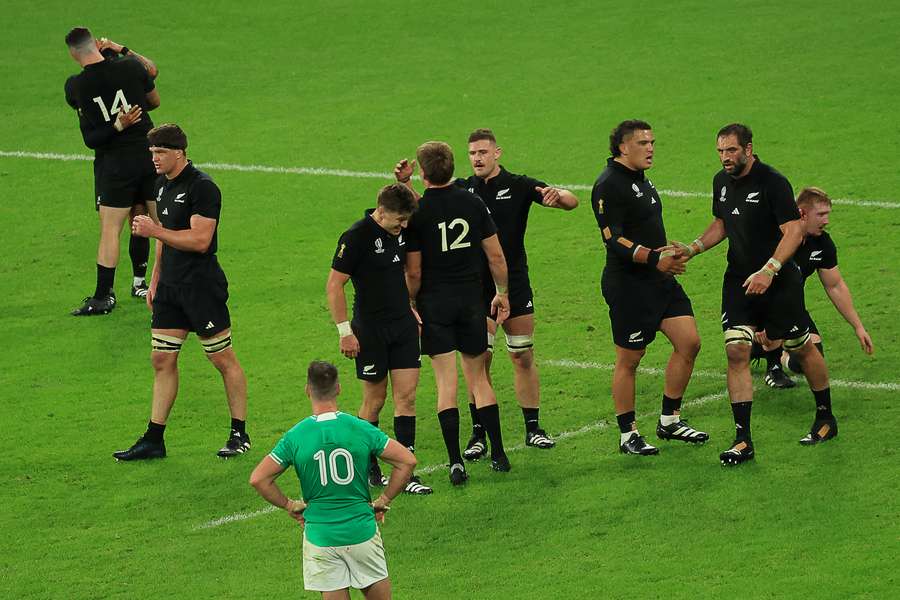 New Zealand celebrate their win against Ireland