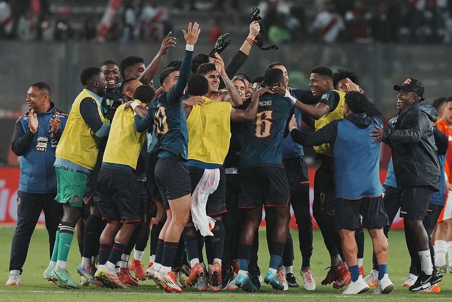 Jogadores do Equador comemoram vaga no Mundial