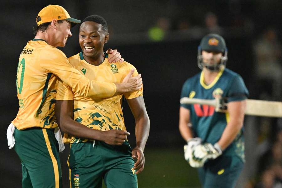 Kagiso Rabada celebrating a wicket in Australia taken last year. Kagiso Rabada celebrating a wicket in Australia taken last year.