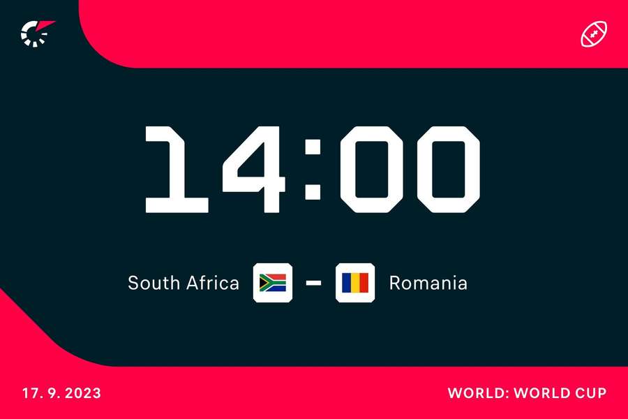 South Africa take on Romania at 14:00 BST, Sunday September 17th