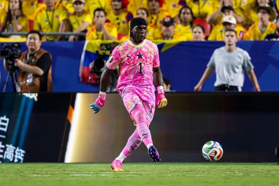 Lawrence Ati-Zigi against Colombia at the 2026 World Cup. Lawrence Ati-Zigi against Colombia at the 2026 World Cup.