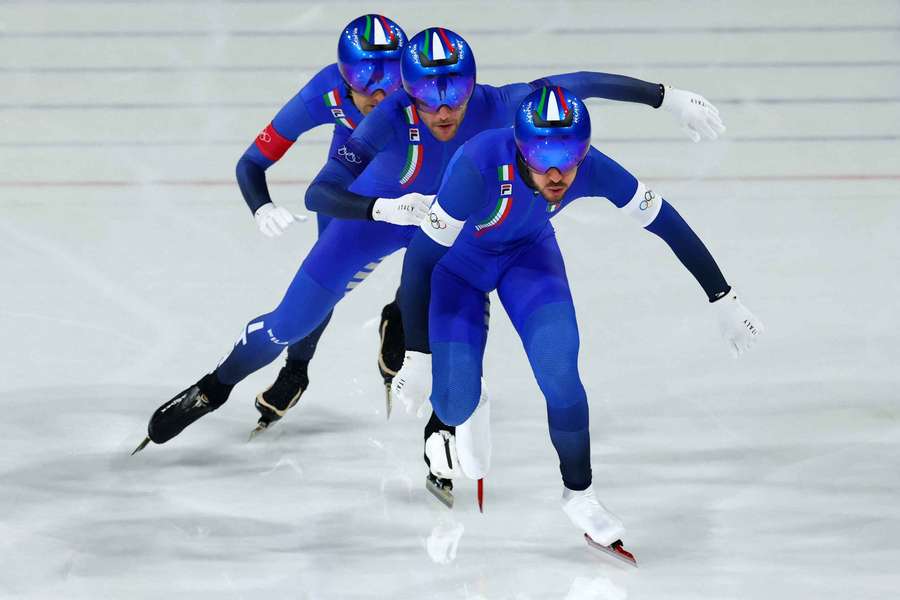 Il trio azzurro formato da Davide Ghiotto, Andrea Giovannini e Michele Malfatti 