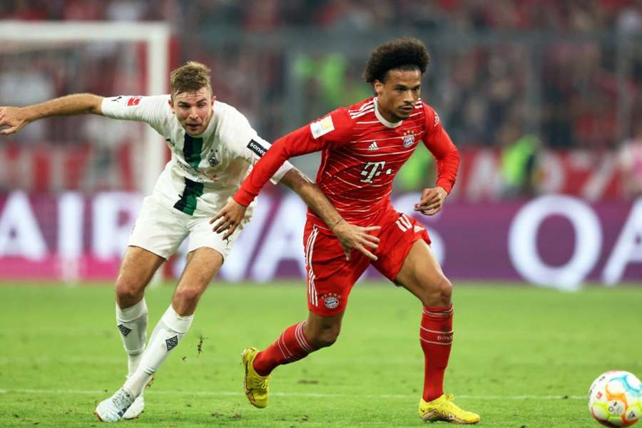 Leroy Sane, right, helped Bayern scramble to a point against Gladbach
