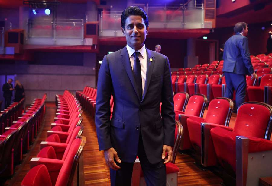 PSG president Nasser al-Khelaifi poses following the draw ceremony for the league phase of the 2026/27 UEFA Champions League PSG president Nasser al-Khelaifi poses following the draw ceremony for the league phase of the 2026/27 UEFA Champions League