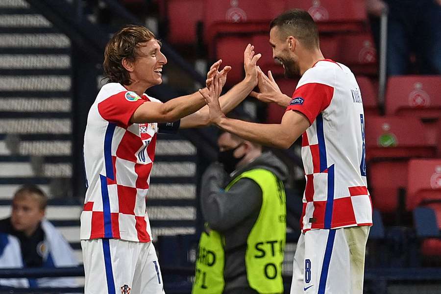 Luka Modric e Marcelo Brozovic, duas das figuras da Croácia