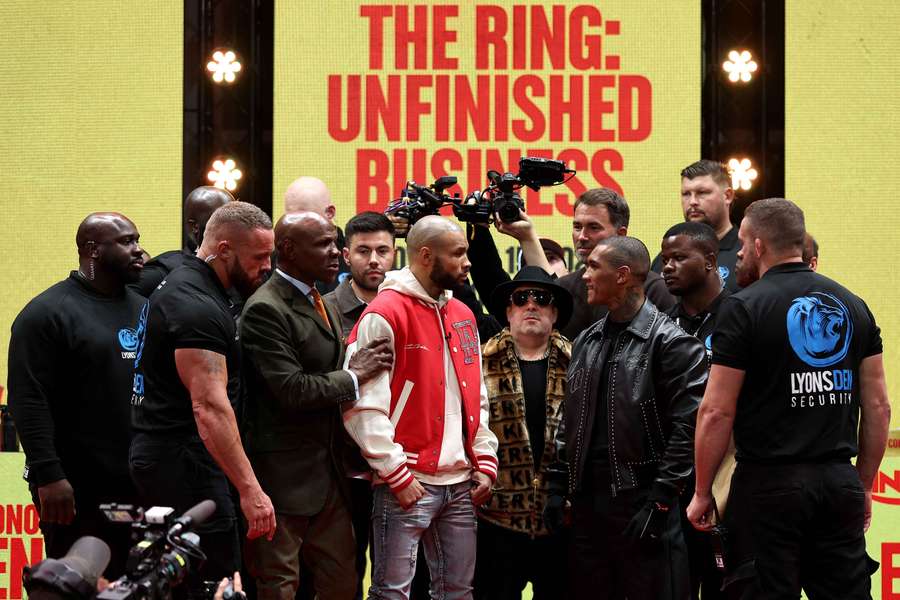 The Eubank, left, and Benn families face off