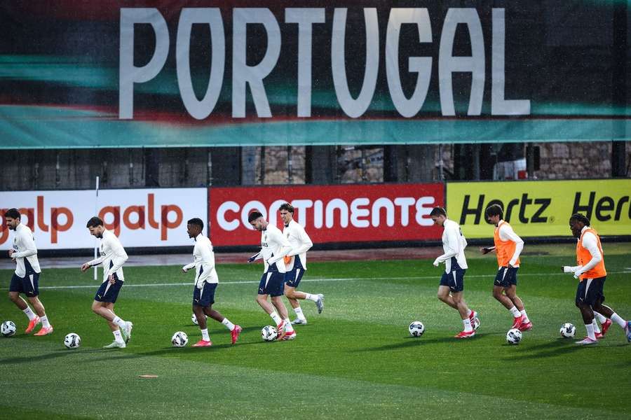 O treino de Portugal esta segunda-feira
