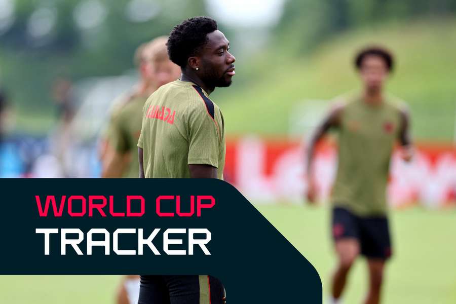 Canada's Alphonso Davies during training Canada's Alphonso Davies during training